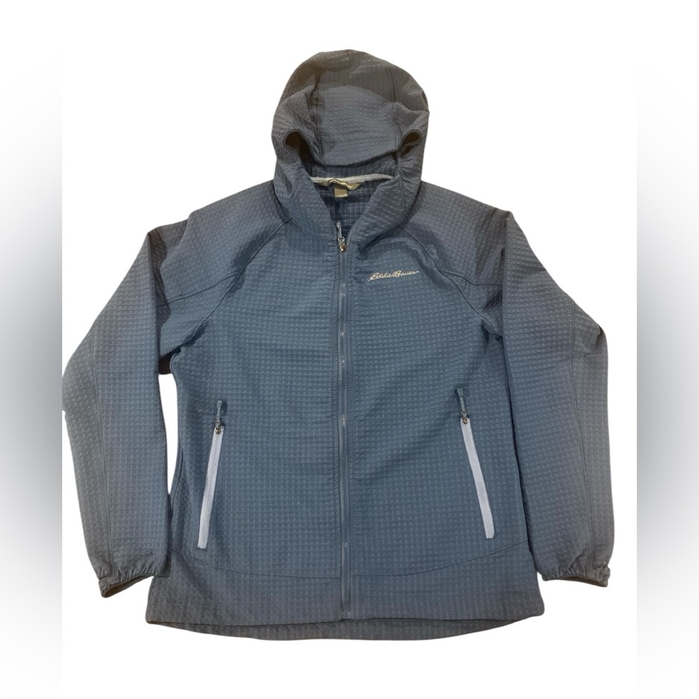 Eddie Bauer‎ Blue Lightweight Zip Up Jacket with hood Women’s Size Medium